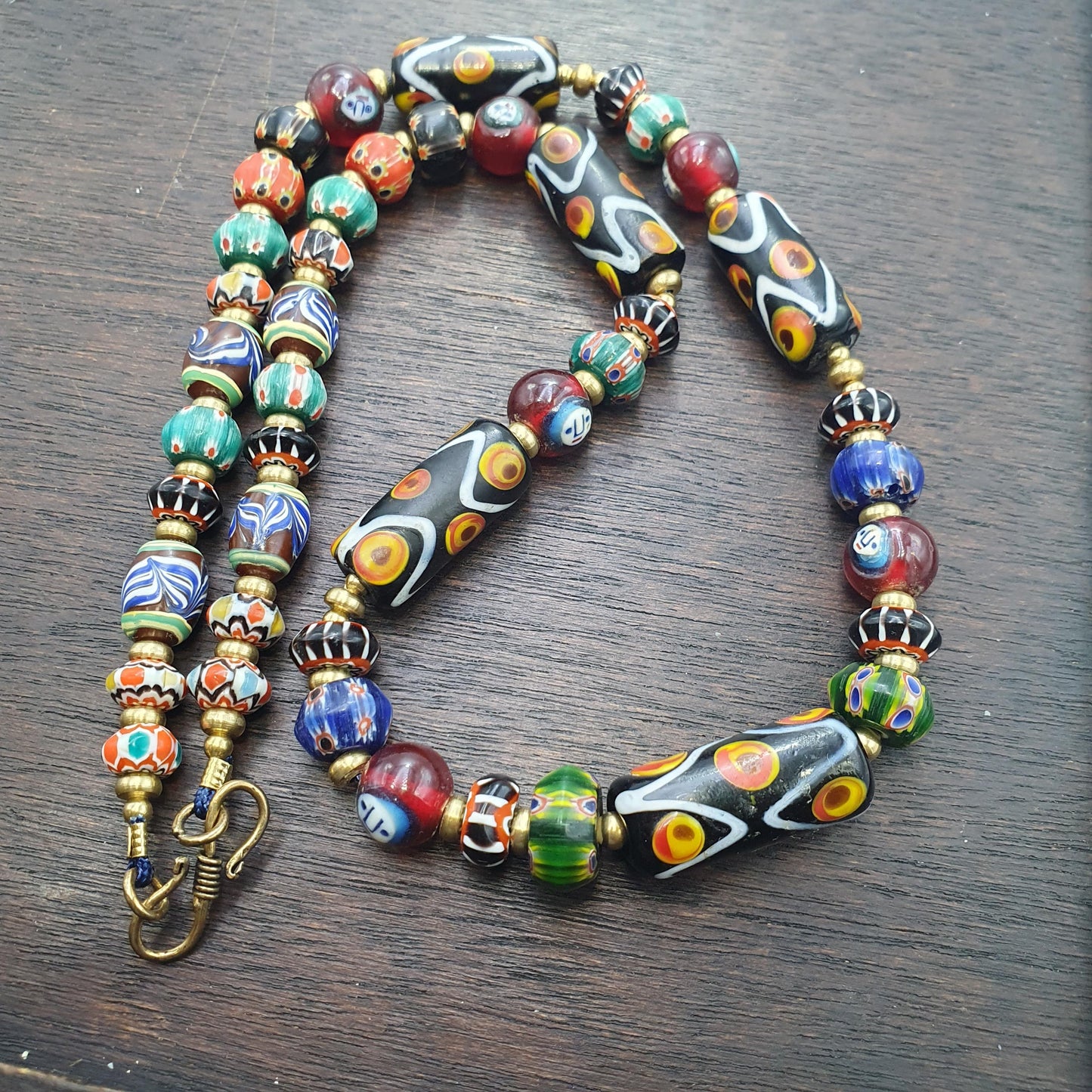 Venetian style glass beads necklace – murano style facel & floral jewelry