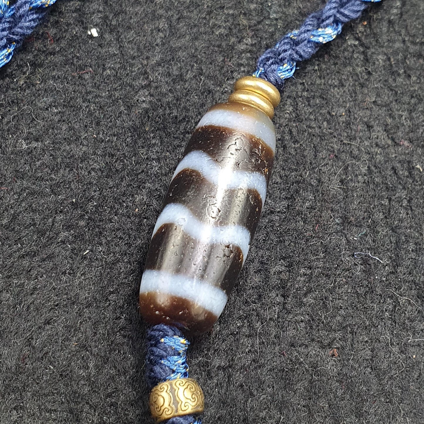 Himalayan tibetan unique patterns 5 dzi agate beads necklace tibetan protection