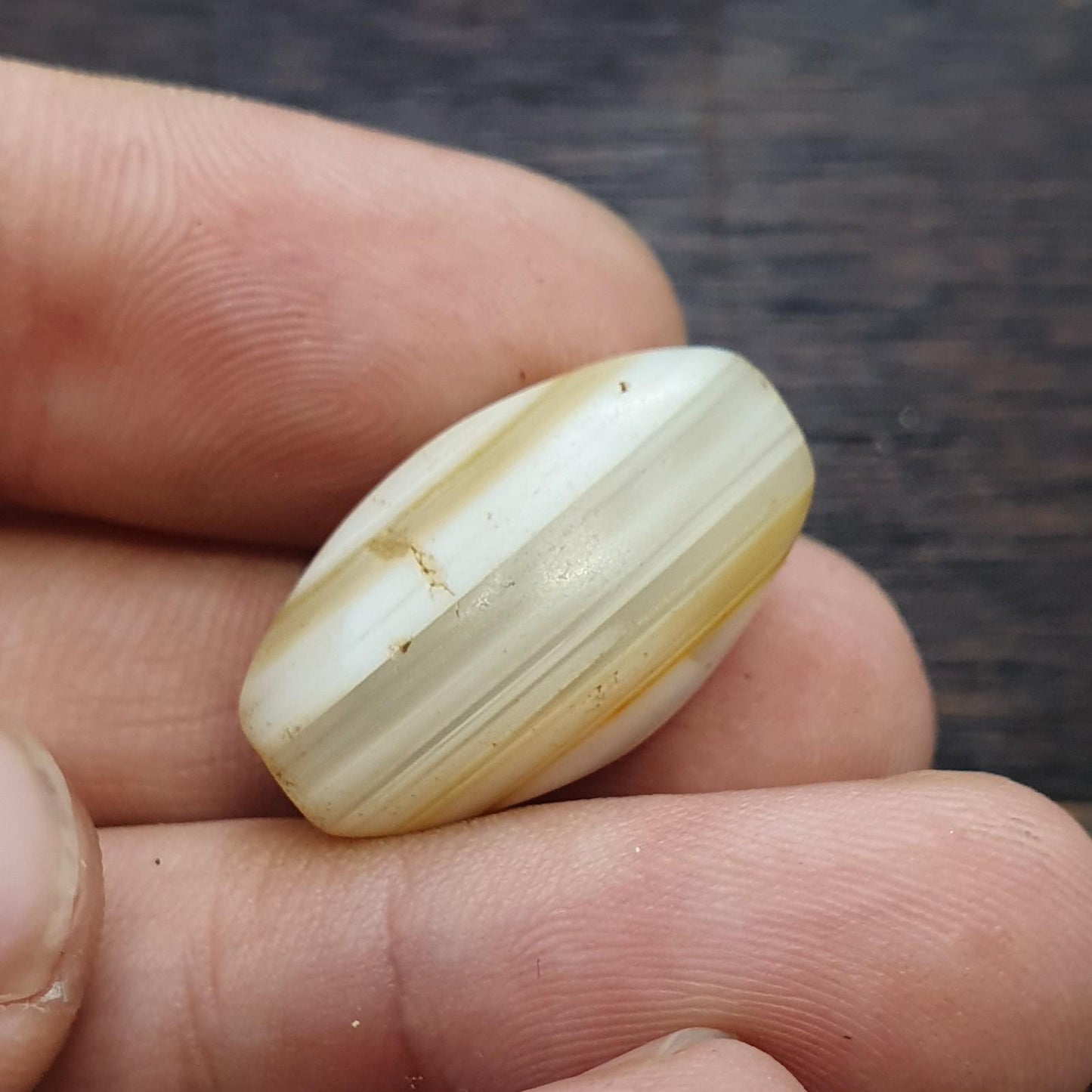 Antique ancient yemeni eyes agate white agate stone bead amulet