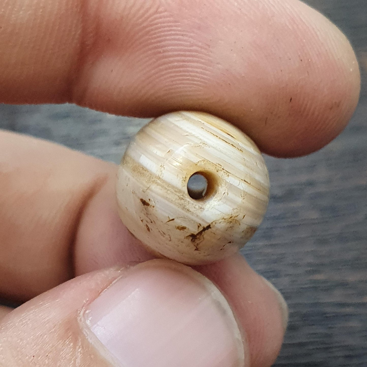 Antique ancient african yemeni eyes agate white agate stone bead amulet