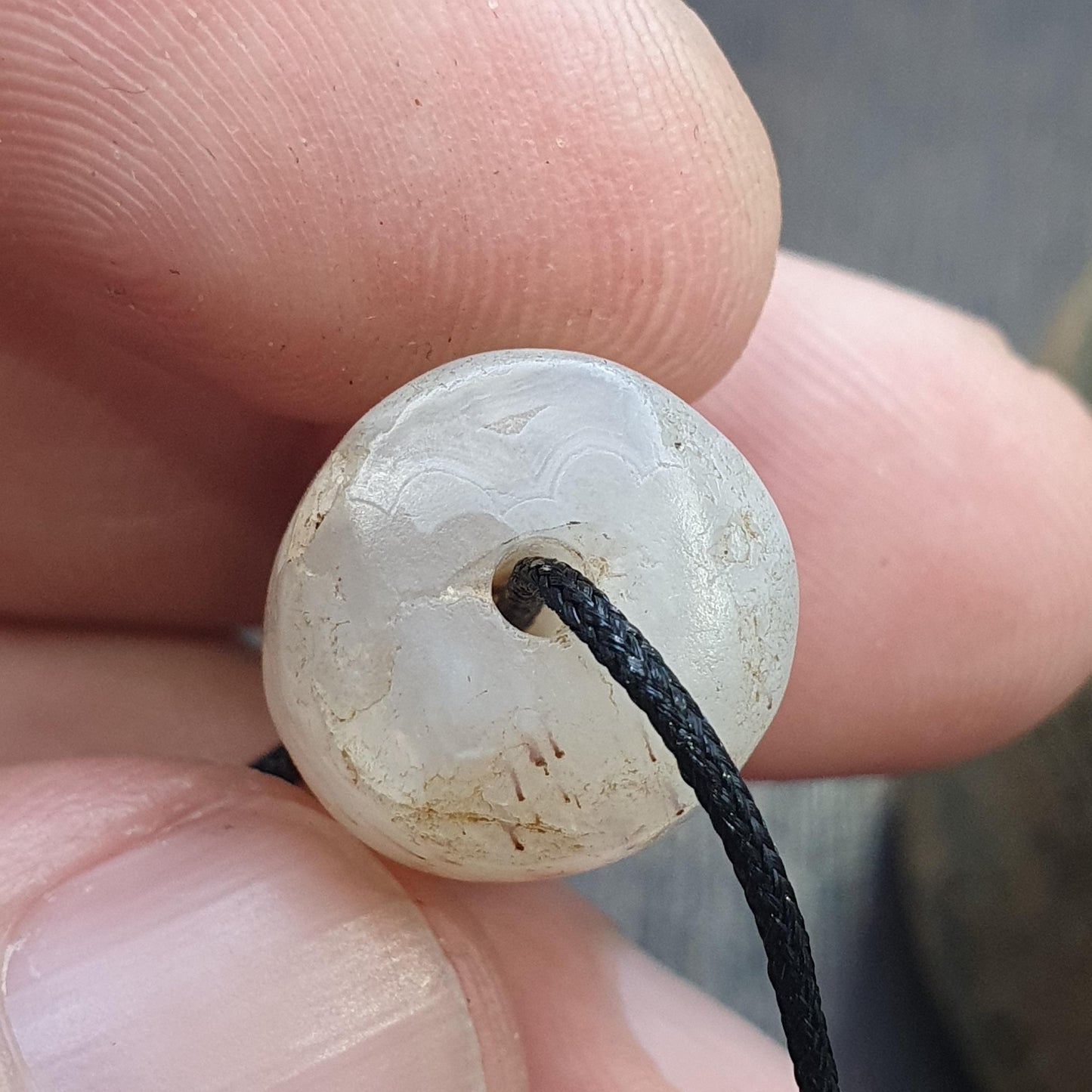 Ancient blood spots rare eyes pattern yemeni african agate bead 2000+ years old