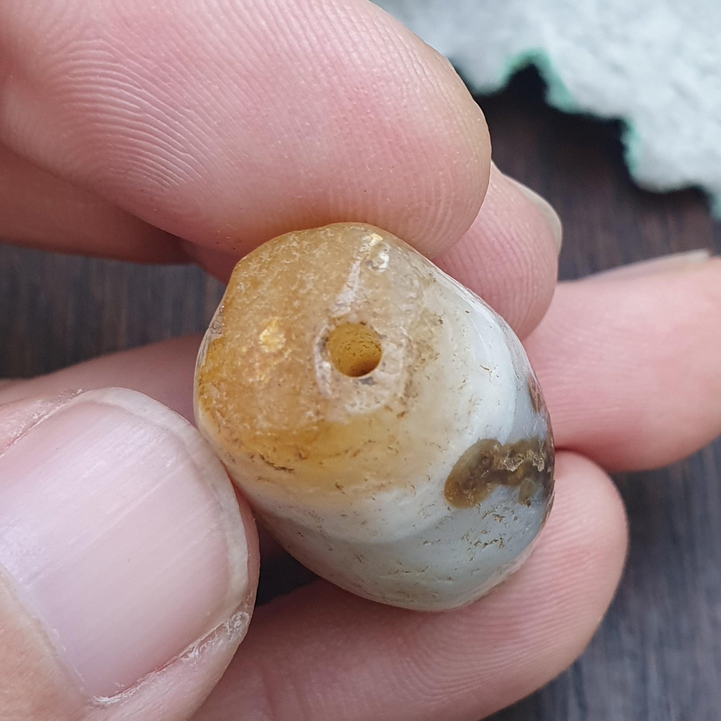 Indo tibetan ancient himalayan agate bead, spiritual amulet, collectible bead