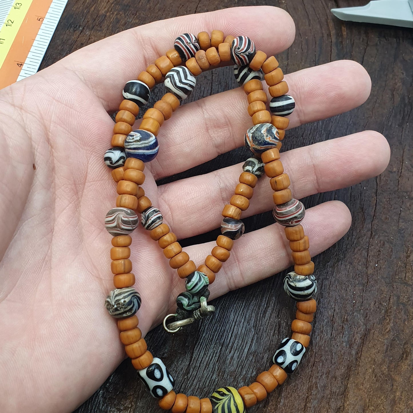 African Style Glass Bead Necklace | Colorful Lampwork Venetian Style Millefiori Beads | Boho Tribal Jewelry