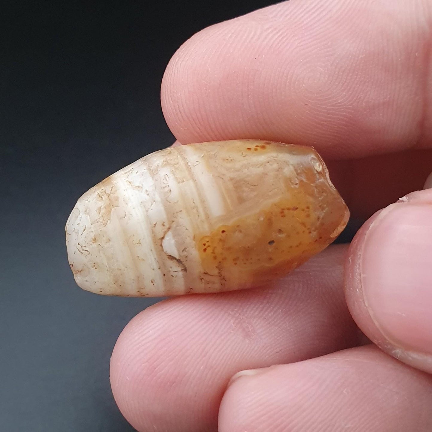 Ancient yemeni suliemani agate natural eye beads lot of 3