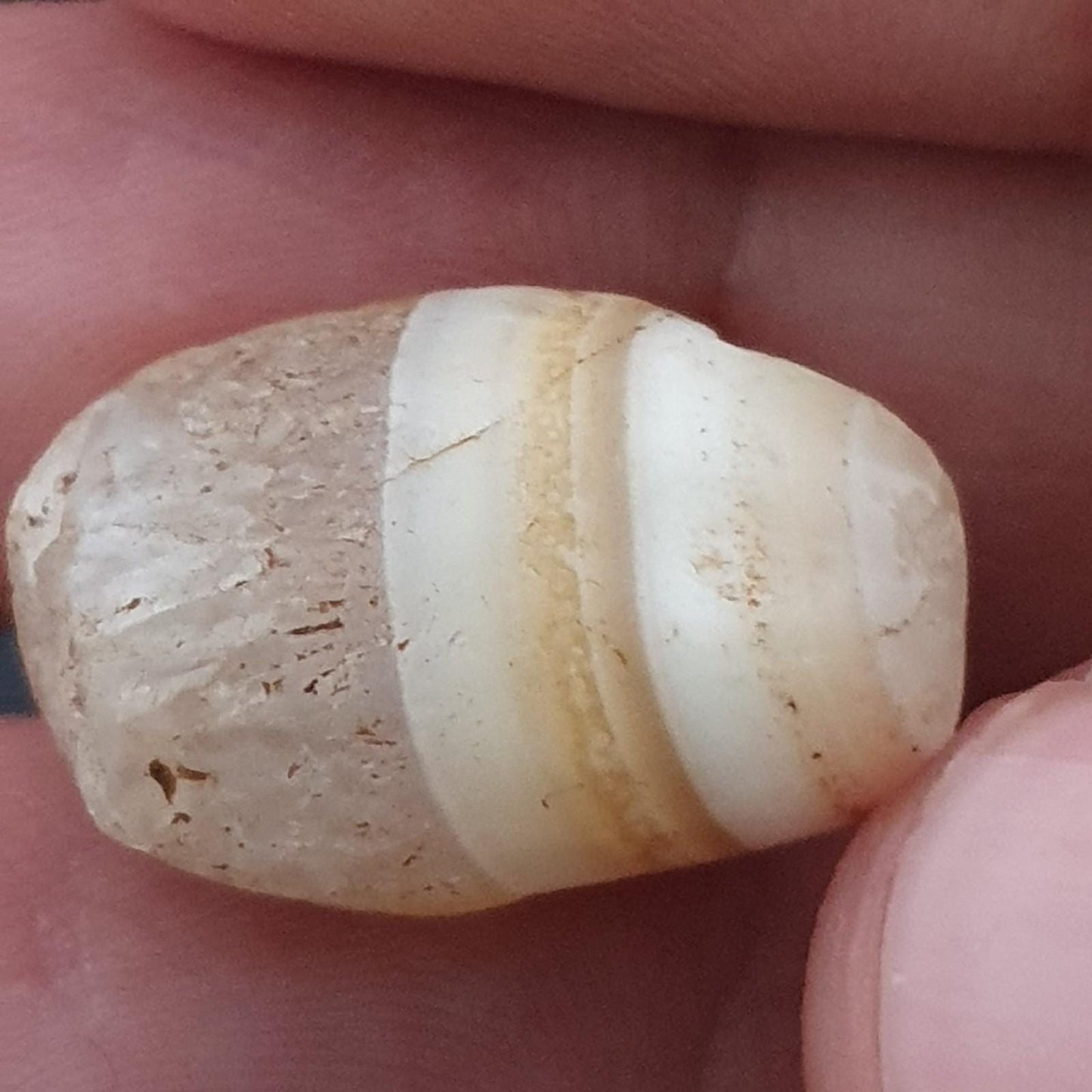 Old yemeni suliemani agate bead collection lot of 4, natural stripes