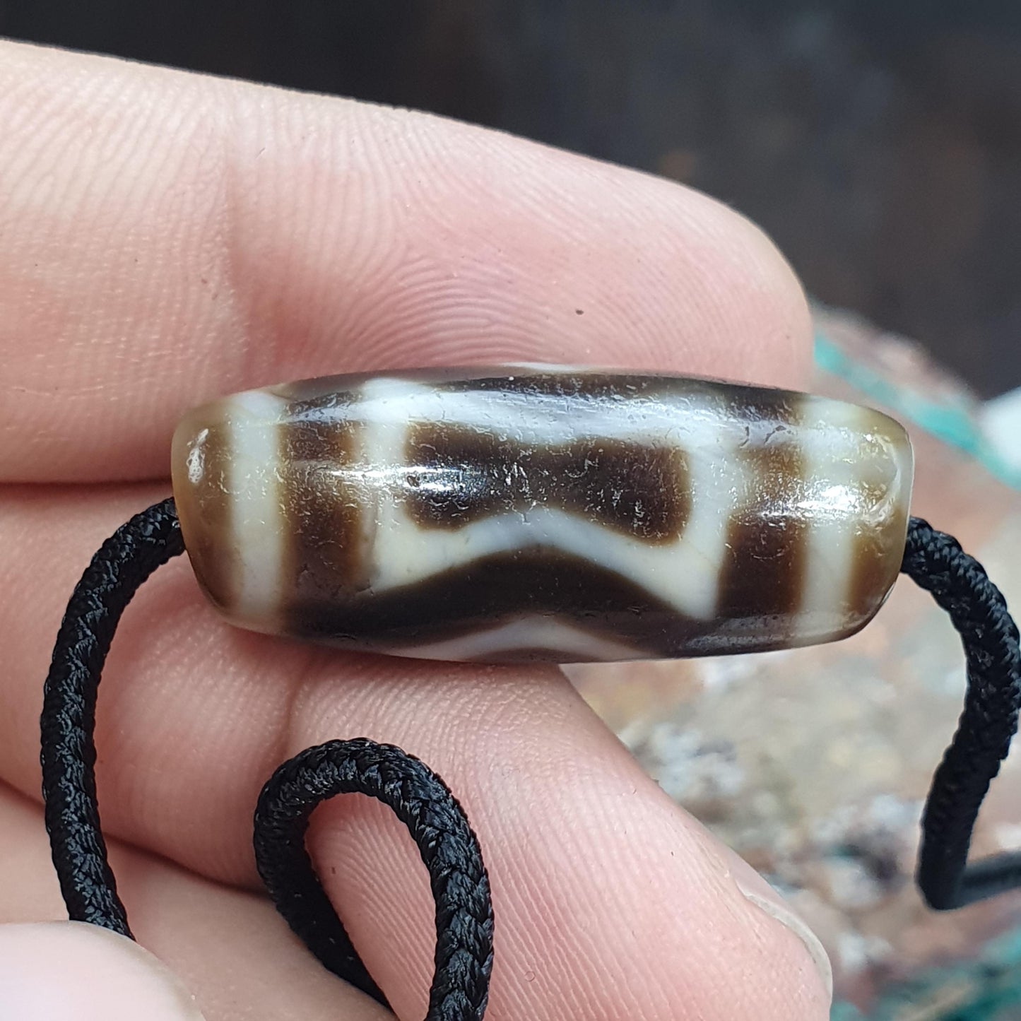 Rare Diamond Eye Dzi Bead Tibetan Taiwan Agate – 4 Direction Protection Amulet – Master Collector Talisman,