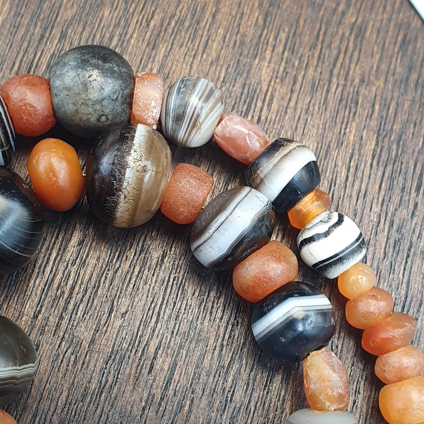 Suleimani Ancient bead pure patterns agate amulet religious antiquities, Indo Tibetan Himalayan Antique Agate Soleimani Beads Necklace