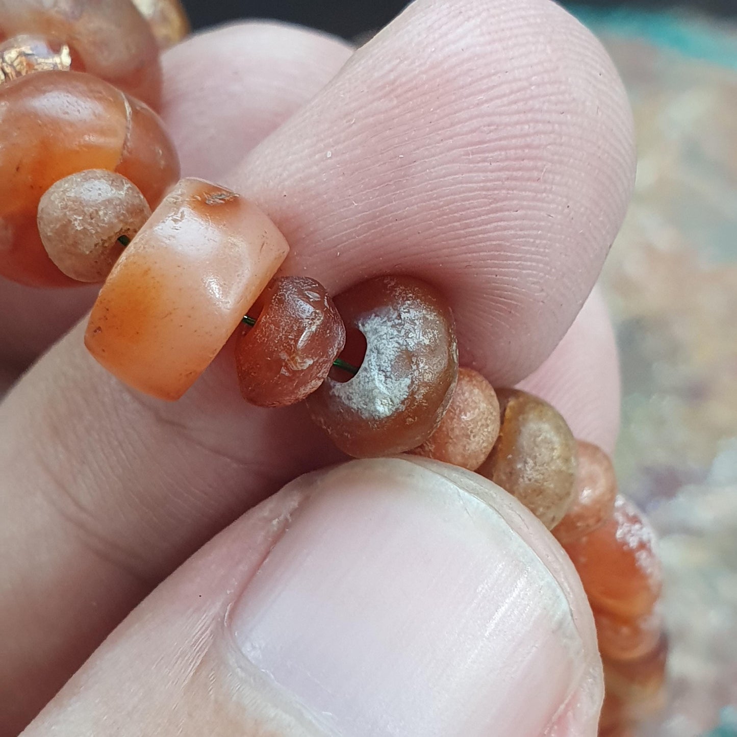 Ancient Carnelian Bracelet, Suleimani Agate Bead Jewelry, Antique Tribal Protection Talisman, Historical Gift for Collector, Banded Agate