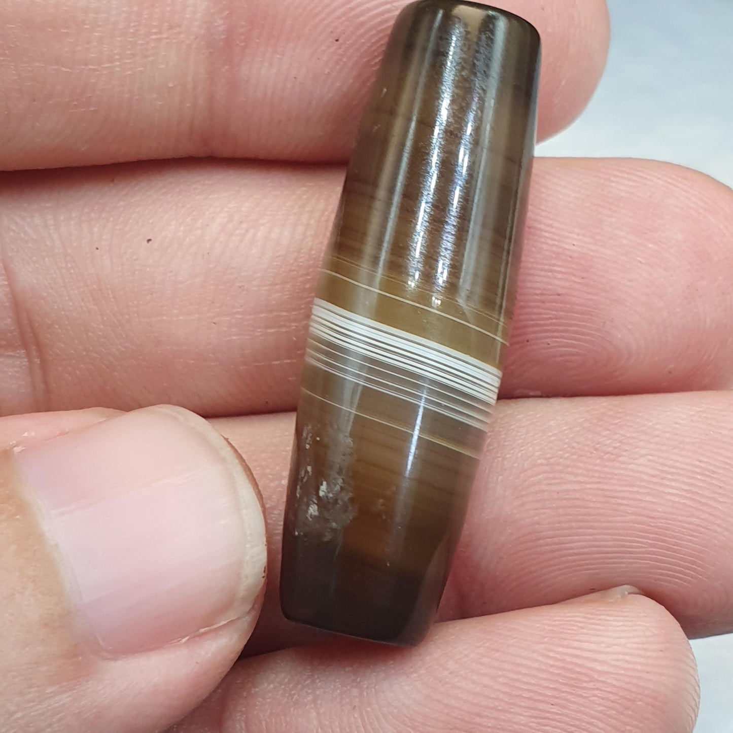 Antique old yemeni agate natural banded agate bead YM-JN-1