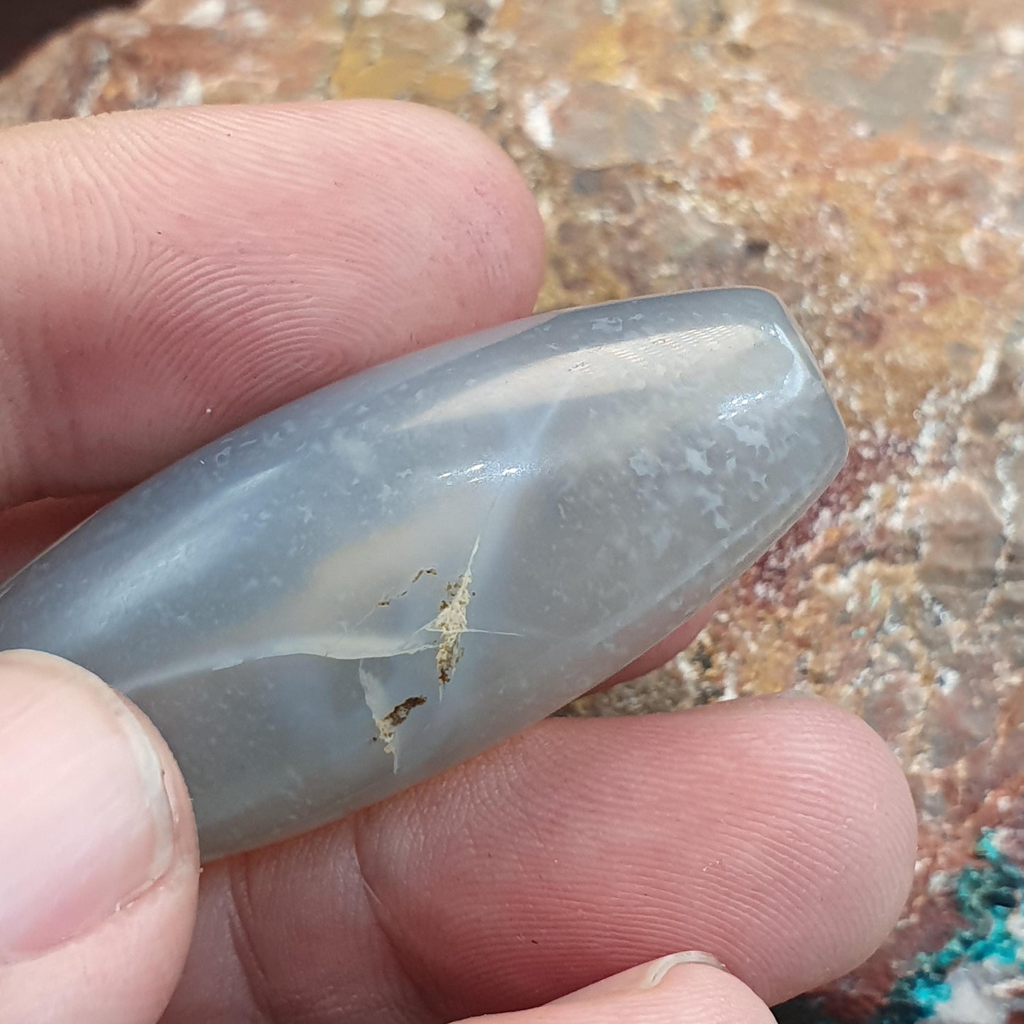 Ancient middle eastern yemeni african agate bead Antique Himalayan Tibetan Natural Gray Agate Bead Amulet