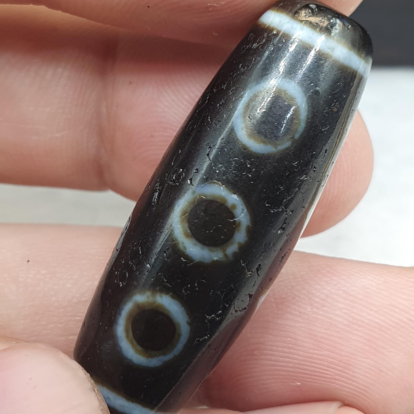 Himalayan old tibetan 5 eyes agate stone dzi bead amulet hq-2