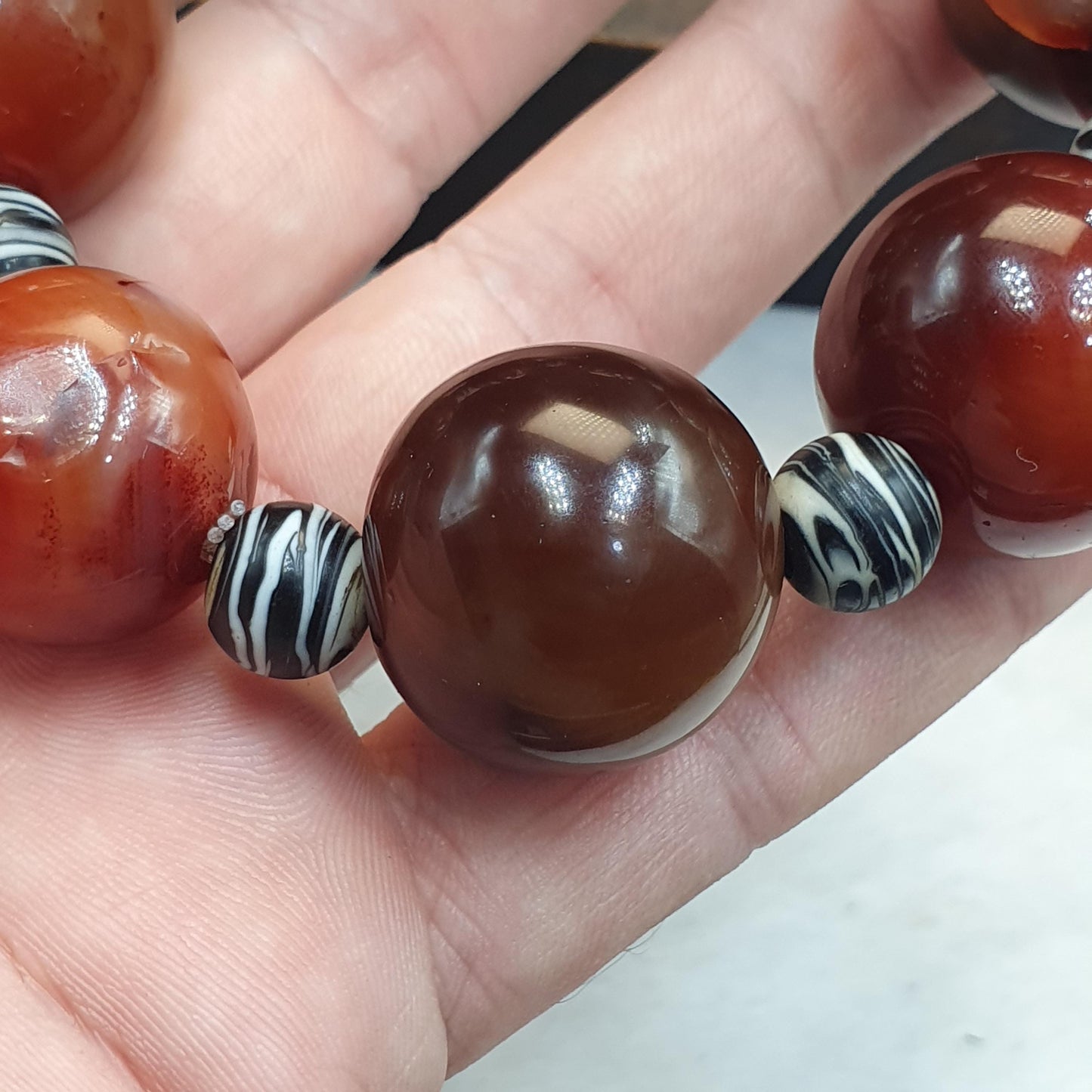 Huge Size Antique african middle eastern carnelian yemeni agate beaded bracelet