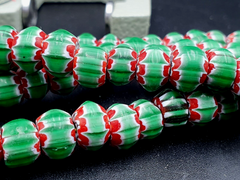 Stunning watermelon Chevrons Venetian Trade Beads Africa Authentic Antiques