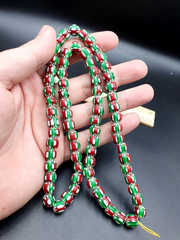 Stunning watermelon Chevrons Venetian Trade Beads Africa Authentic Antiques