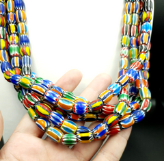 Stunning Chevrons Venetian Trade Beads Africa Authentic Antiques Full Strand