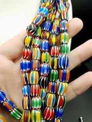 Stunning Chevrons Venetian Trade Beads Africa Authentic Antiques Full Strand