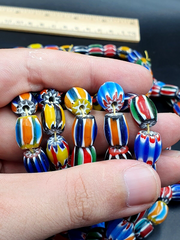 Stunning Chevrons Venetian Trade Beads Africa Authentic Antiques Full Strand