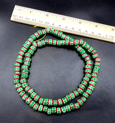 Stunning watermelon Chevrons Venetian Trade Beads Africa Authentic Antiques