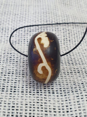 Vintage African Tribal Dyed Bone Bead Big Bead perfect condition 34x21mm