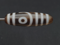 Vintage Old Himalayan Indo Tibetan Pure 2 Eyes Dzi Amulet Pendant Bead