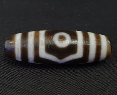 Old Antique Himalayan Indo Tibetan Pure 3 Eyes Dzi Amulet Pendant Bead