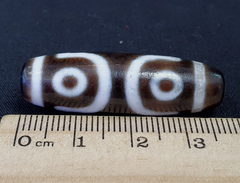 Old Antique Himalayan Indo Tibetan Pure 3 Eyes Dzi Amulet Pendant Bead