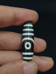 Vintage Old Himalayan Indo Tibetan Pure 2 Eyes Dzi Amulet Pendant Bead