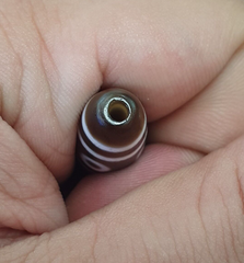 Old Antique Himalayan Indo Tibetan Pure 3 Eyes Dzi Amulet Pendant Bead