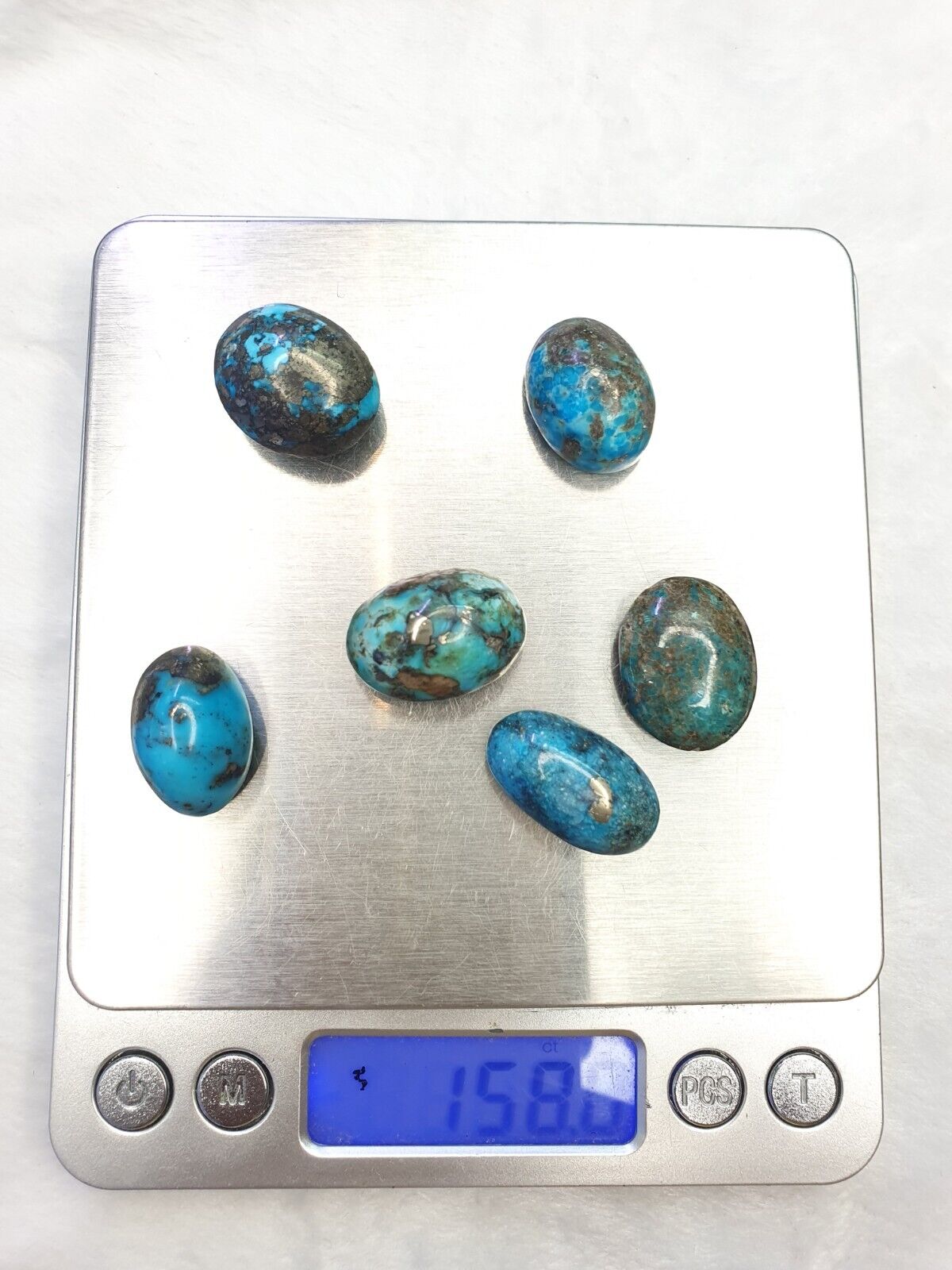 7 顆 100% 正品波斯綠松石凸圓面