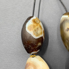 Authentic Antique Ancient Old Himalayan Indo Tibetan Sulumani Agate Beads 5PCS