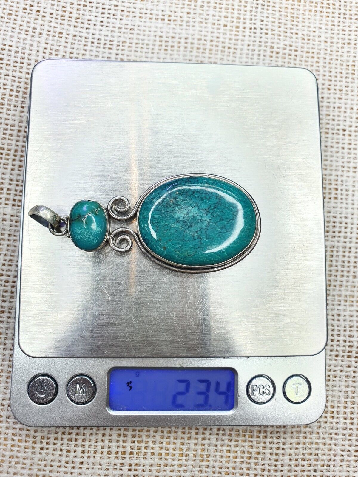 Sterlingsilber der amerikanischen Ureinwohner und Blue Ridge Mountain Türkis 23,4 Gramm