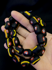 VINTAGE BEAUTIFULL ART DECO VENETIAN MILLEFIORI GLASS BEAD Strand 22"