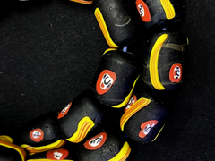 VINTAGE BEAUTIFULL ART DECO VENETIAN MILLEFIORI GLASS BEAD Strand 22"