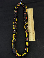 VINTAGE BEAUTIFULL ART DECO VENETIAN MILLEFIORI GLASS BEAD Strand 22"