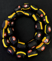 VINTAGE BEAUTIFULL ART DECO VENETIAN MILLEFIORI GLASS BEAD Strand 22"