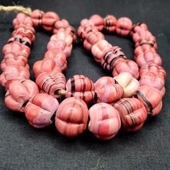 Vintage Handmade unique Shape Lamp work Beads-"Flower" 16mm Full Long Strand