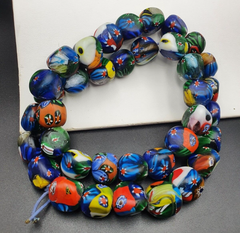 Beautiful Vintage trade Beads Beaded Necklace 17mm