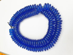 Vintage COBALT BLUE TRADE BEADS GLASS Donuts / NECKLACE - 135 Beads