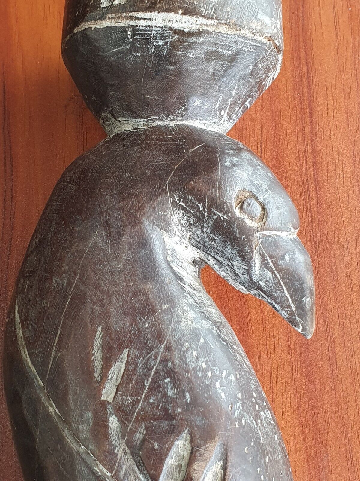 古董木雕鳥 18-19 世紀手工雕刻收藏品