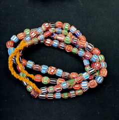 MULTI color Beads Chevrons venetian Glass Beads African Necklace 11-12mm