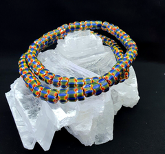 MULTI color Beads Chevrons venetian Glass Beads African collection Necklace 10mm