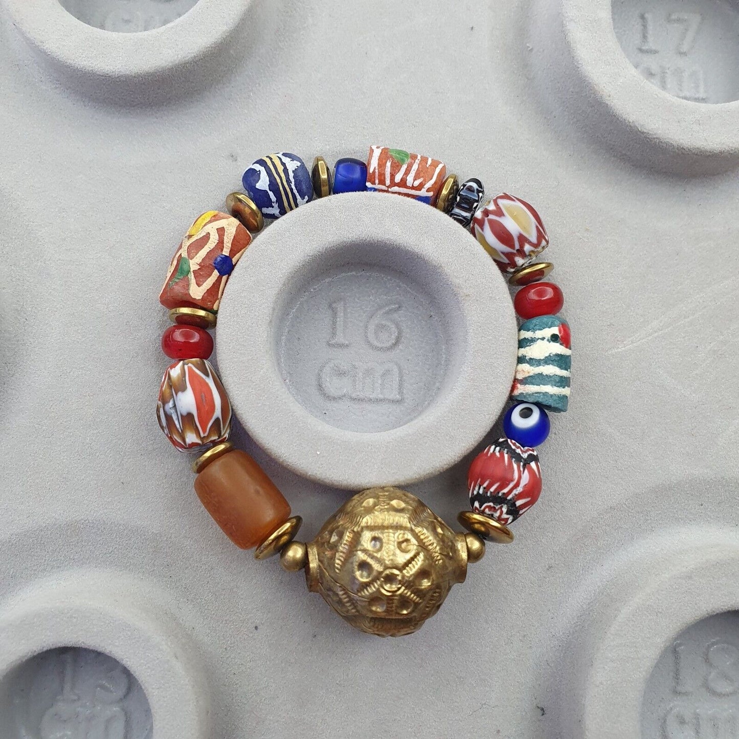 Vintage afrikanische Glasperlen mit afghanischem Perlenarmband