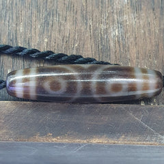 Vintage Himalayan Indo Tibetan 3 eyes Patterns Dzi Amulet Bead