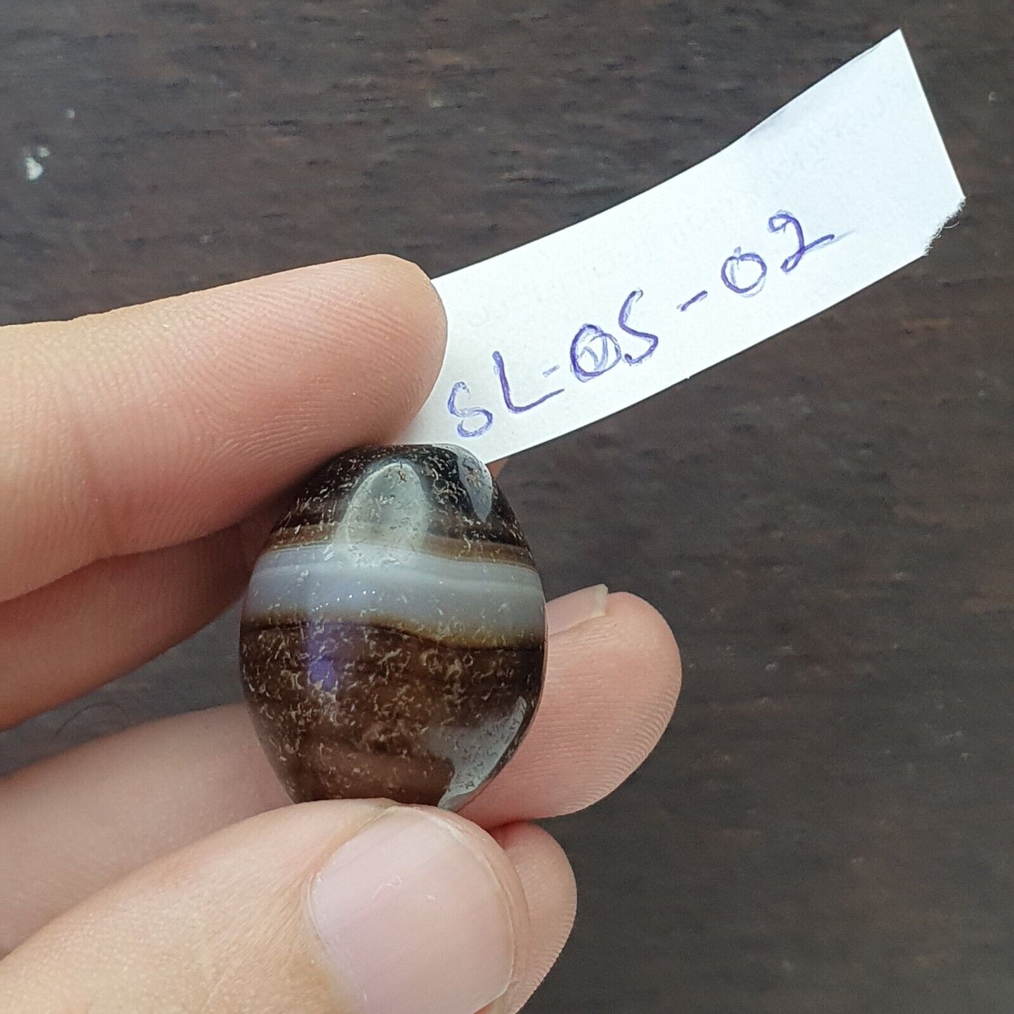 復古西藏蘇萊曼尼瑪瑙珠,美麗條紋。SL-OS-02