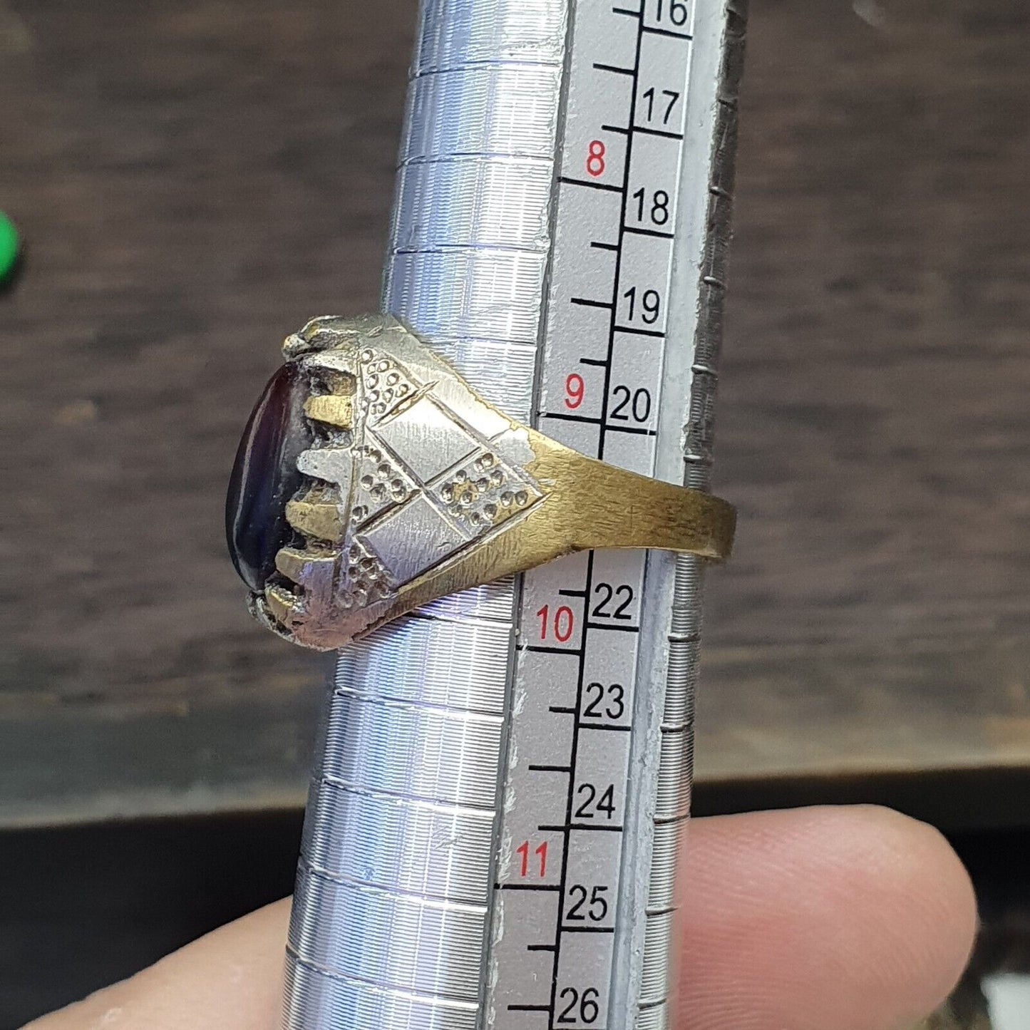 古董復古戒指,配以也門瑪瑙主石
