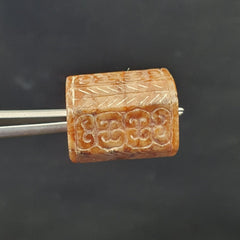 Chinese Han dynasty early nice carved jade bead 20mm