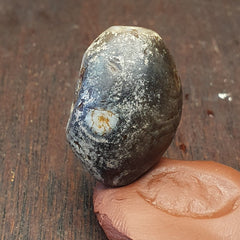 Authentic Antique Ancient Old Himalayan Seal Sulumani Agate Bead very Rare Bead