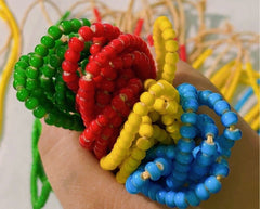 Grüne 4 mm lange Halskette mit antiken venezianischen weißen Herz-Handelsperlen