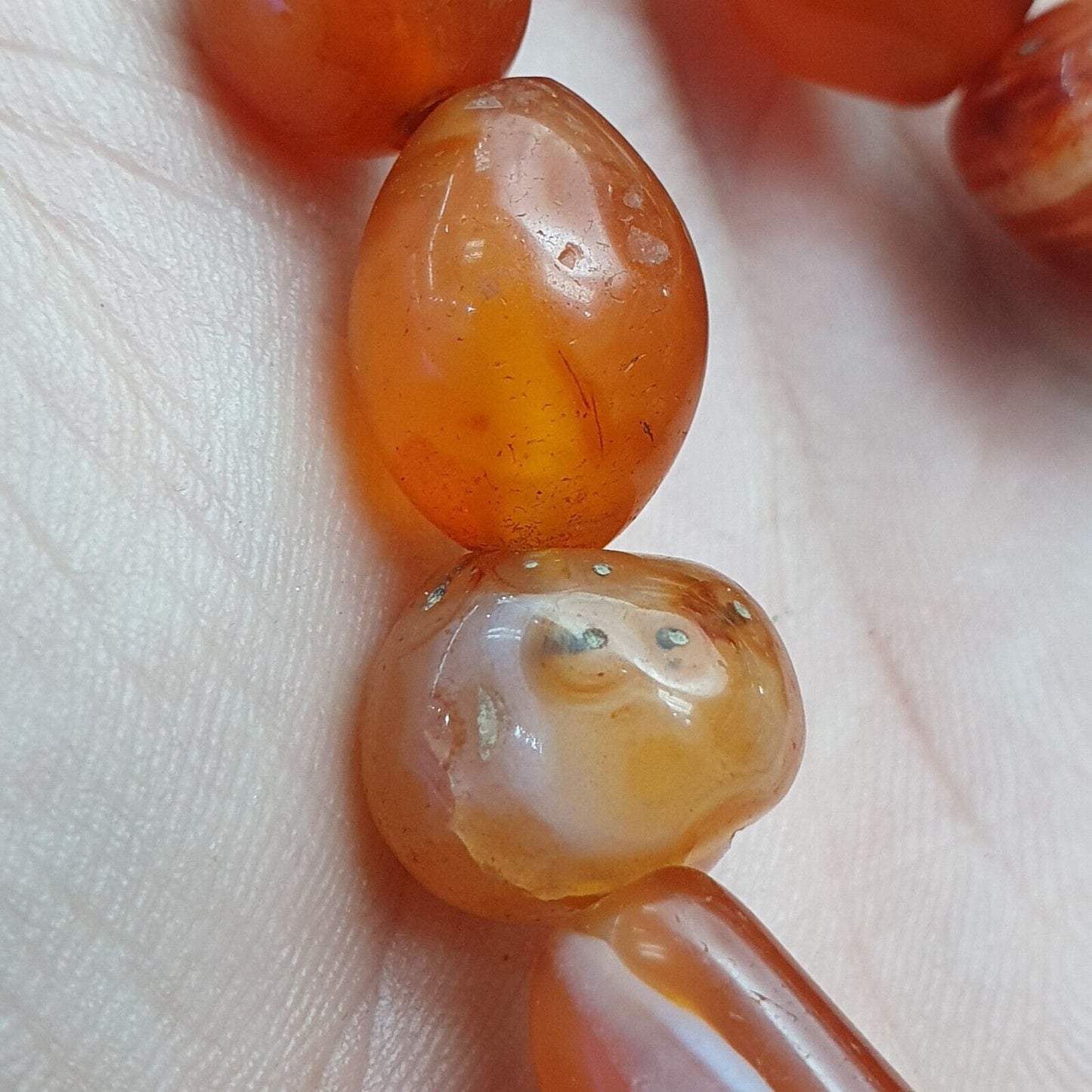 古董復古喜馬拉雅非洲阿富汗紅玉髓瑪瑙老珠項鍊
