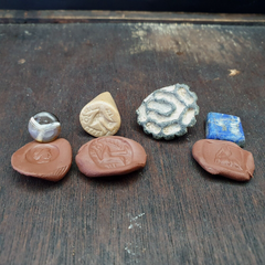 Lot 4 Old Seal Stamp Engraved Stone Bead Ancient Achaemenid Babylon Sasanian